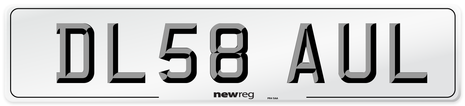 DL58 AUL Number Plate from New Reg